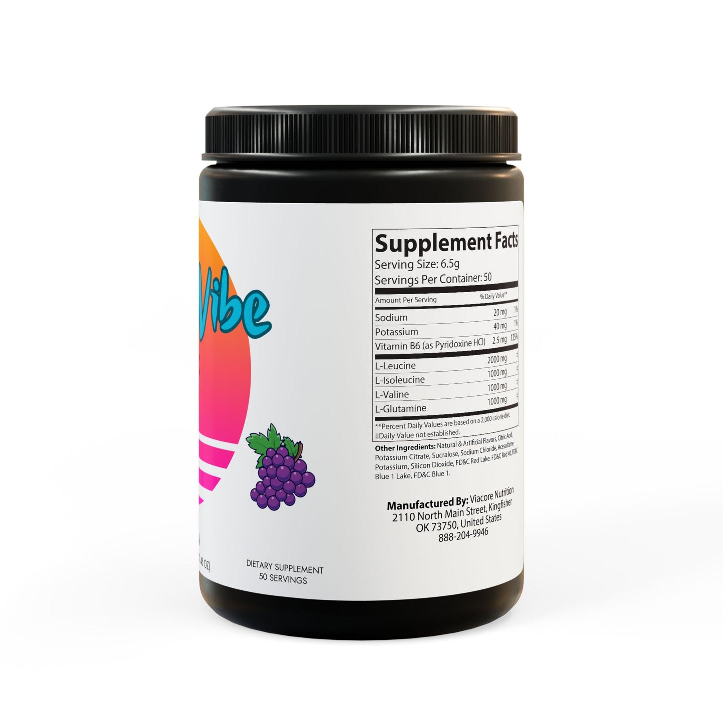 BCAA Supplement, Grape (325g, 11.46oz, 50 servings) IslandVibe Wellness - Grape Wave