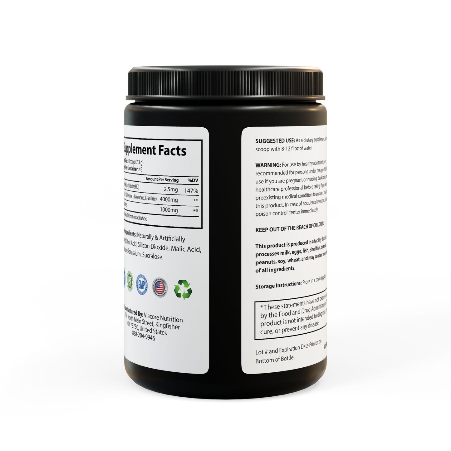 BCAA Supplement, Watermelon (325g, 11.46oz, 45 servings) IslandVibe Wellness - Wild Melon