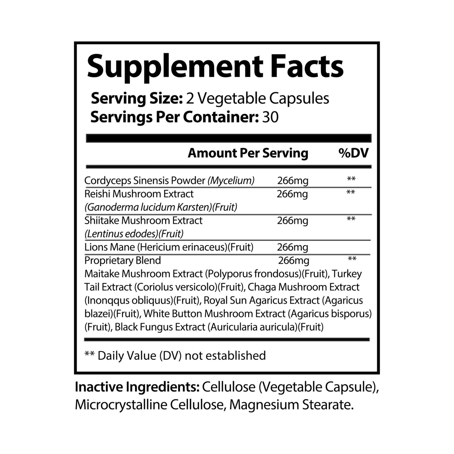 Mushroom Blend Supplement (60 Capsules) IslandVibe Wellness