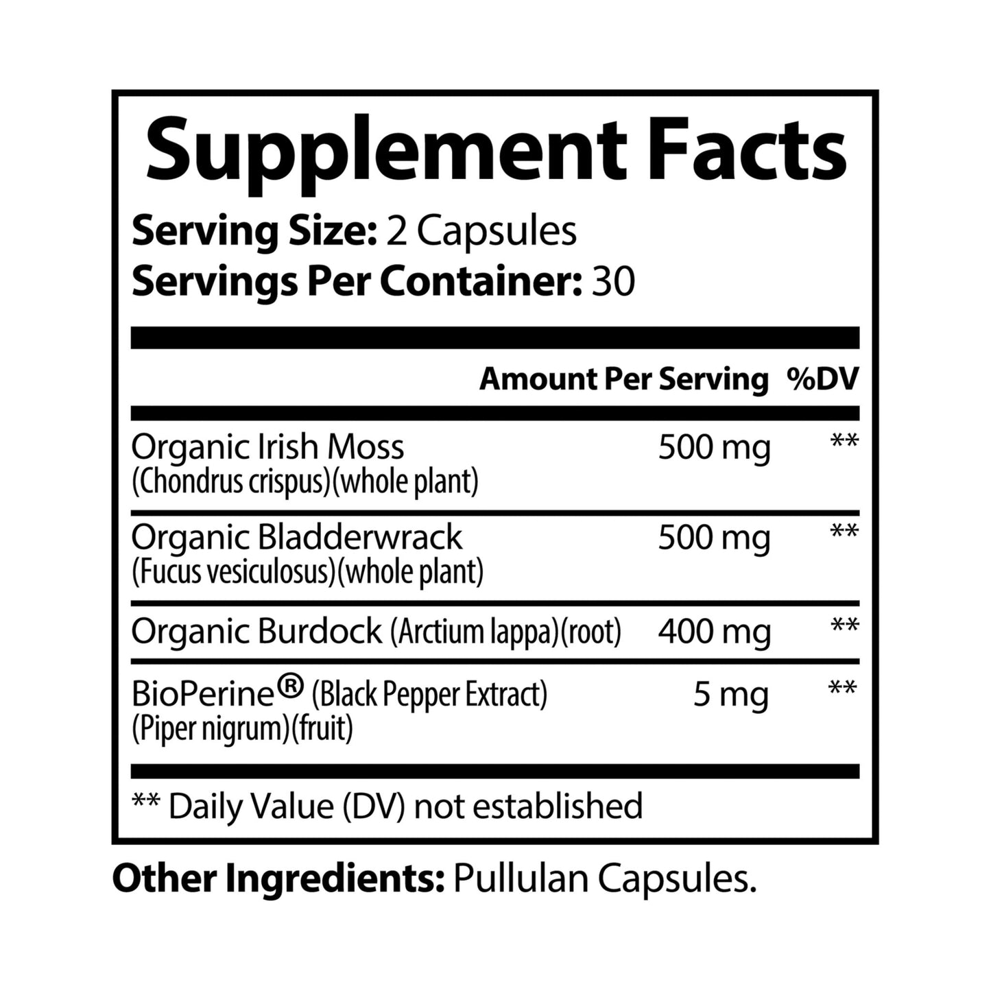 Sea Moss Supplement (60 Capsules) IslandVibes Wellness