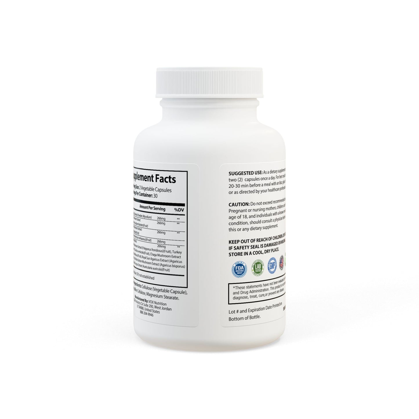 Mushroom Blend Supplement (60 Capsules) IslandVibe Wellness