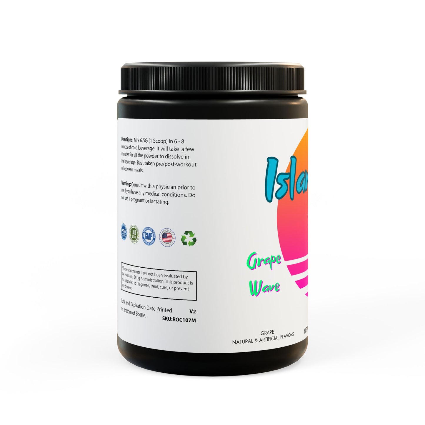 BCAA Supplement, Grape (325g, 11.46oz, 50 servings) IslandVibe Wellness - Grape Wave