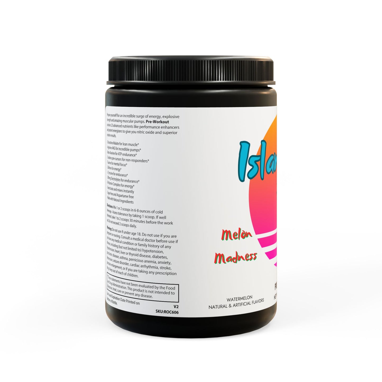 Pre-Workout Supplement, Watermelon (300g, 10.58oz) IslandVibe Wellness - Melon Madness