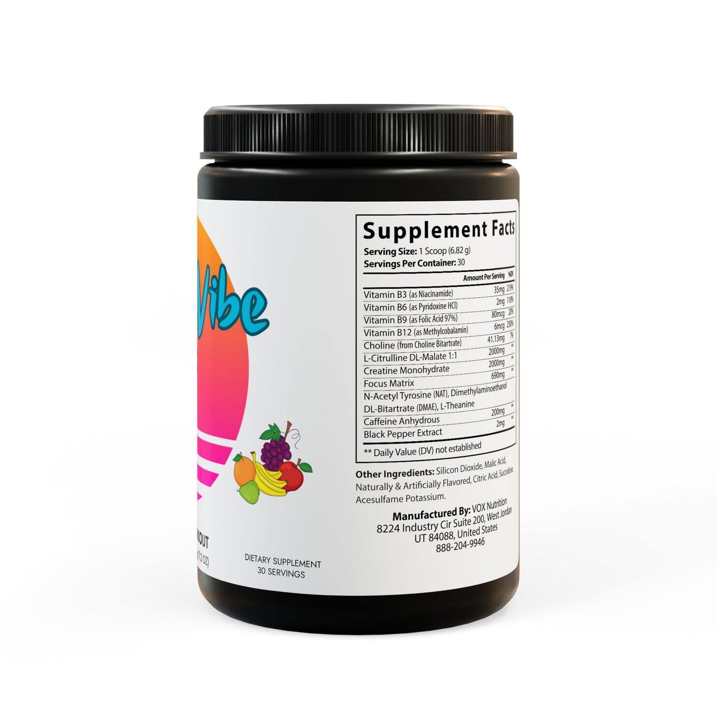 Pre-Workout Supplement, Fruit Punch (204g, 7.1oz) IslandVibe Wellness - Fruit Punch