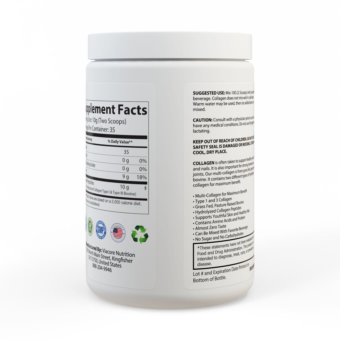 Collagen Peptides Type I & III Supplement (350g, 12.3oz) IslandVibe Wellness