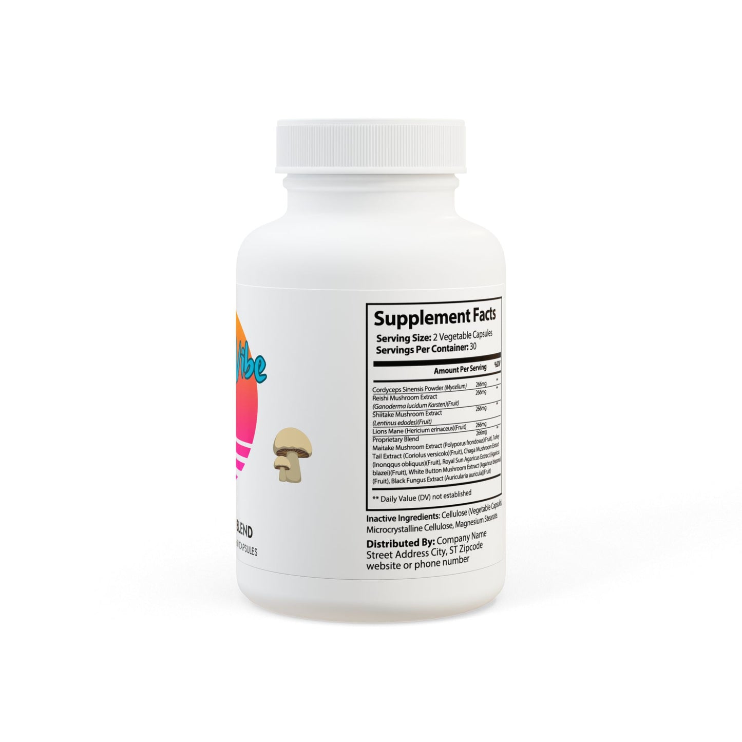 Mushroom Blend Supplement (60 Capsules) IslandVibe Wellness
